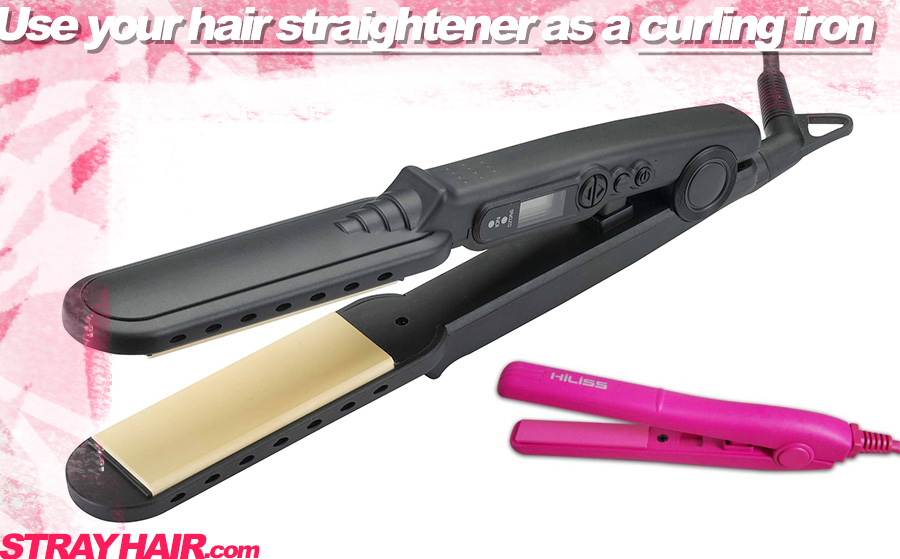 use your hair straightener as a curling iron