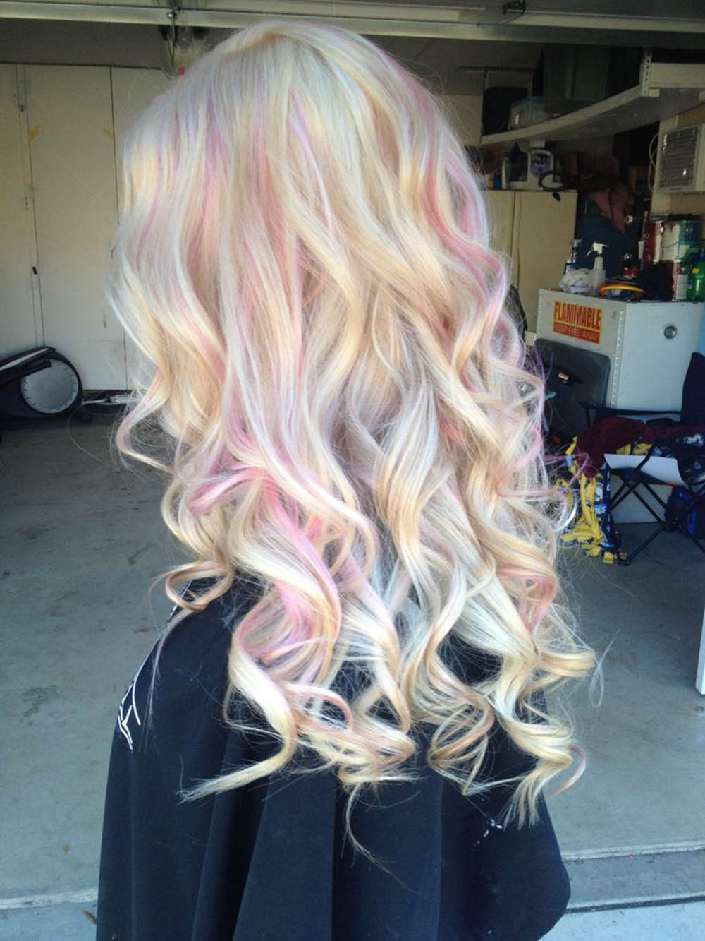 Pink Highlights In Blonde Hair